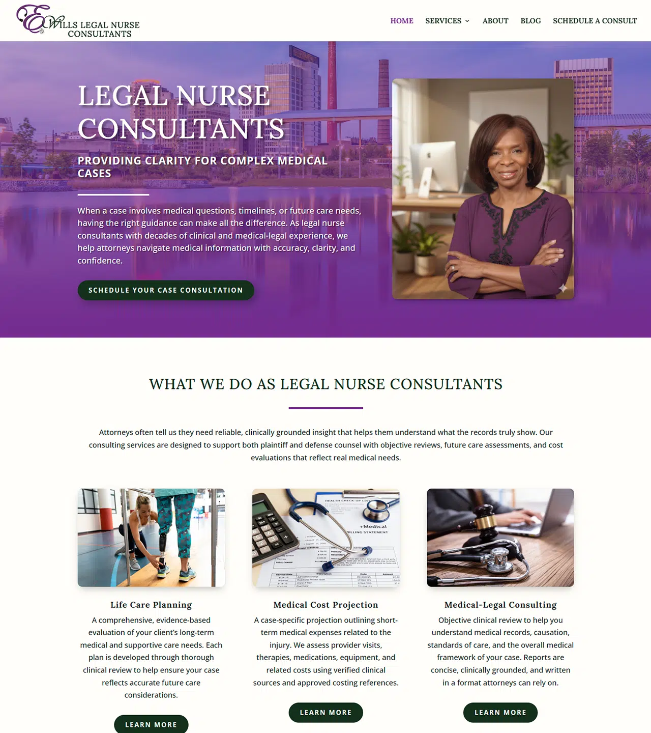 E Wills Legal Nurse Consultants - C Kinion Design - 2025
