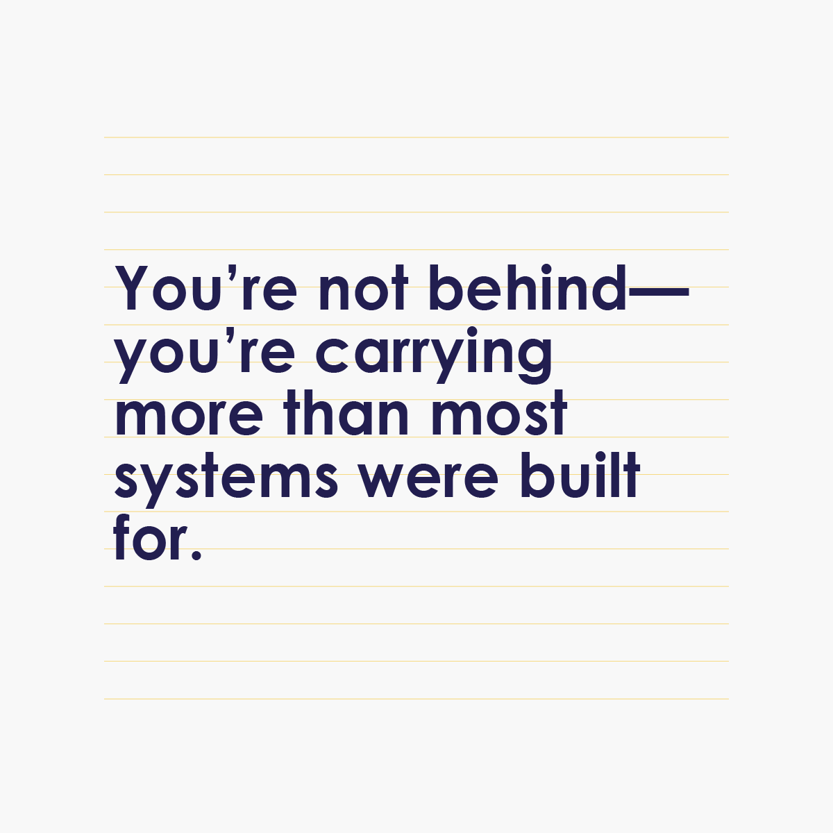 Featured image for The Brand Journal for business-owning mothers with the text “You’re not behind—you’re carrying more than most systems were built for.”